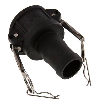 Camlock DN 40 (1 1/2'') Polypropylen-Kupplung Schlauchpfeiler (38 mm) Typ C MIL-C-27487