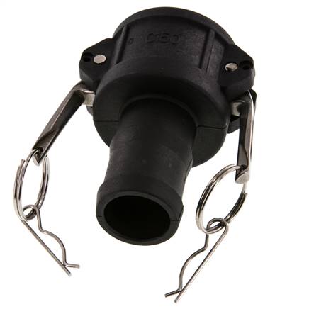 Camlock DN 40 (1 1/2'') Polypropylen-Kupplung Schlauchpfeiler (38 mm) Typ C MIL-C-27487