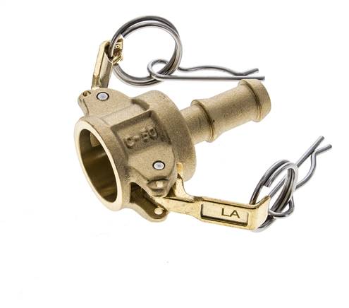 Camlock DN 15 (1/2'') Messingkupplung Schlauchpfeiler (13 mm) Typ C MIL-C-27487