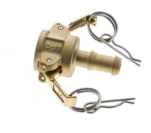 Camlock DN 15 (1/2'') Messingkupplung Schlauchpfeiler (13 mm) Typ C MIL-C-27487