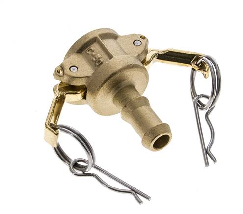 Camlock DN 15 (1/2'') Messingkupplung Schlauchpfeiler (13 mm) Typ C MIL-C-27487