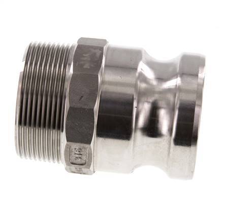 Camlock DN 50 (2'') Stainless Steel Coupling R 2'' Male Thread Type F MIL-C-27487