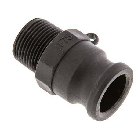 Camlock DN 20 (3/4'') Polypropylen-Kupplung R 3/4'' Außengewinde Typ F MIL-C-27487 [2 Stück]