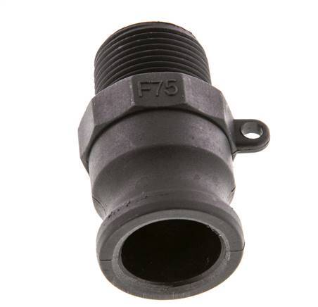 Camlock DN 20 (3/4'') Polypropylen-Kupplung R 3/4'' Außengewinde Typ F MIL-C-27487 [2 Stück]