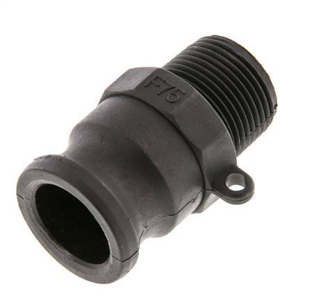 Camlock DN 20 (3/4'') Polypropylen-Kupplung R 3/4'' Außengewinde Typ F MIL-C-27487 [2 Stück]