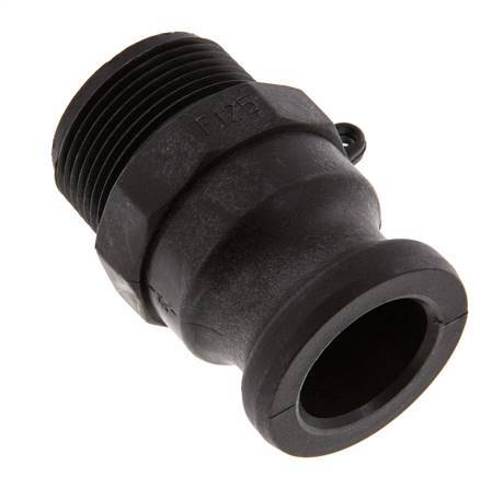 Camlock DN 32 (1 1/4'') Polypropylene Coupling R 1 1/4'' Male Thread Type F MIL-C-27487