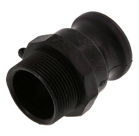 Camlock DN 40 (1 1/2'') Polypropylene Coupling R 1 1/2'' Male Thread Type F MIL-C-27487 [2 Pieces]