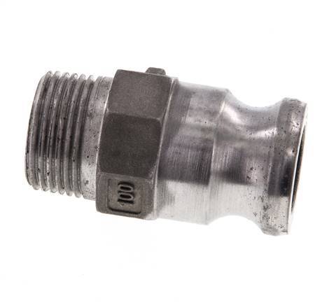 Camlock DN 25 (1'') Aluminium Coupling R 1'' Male Thread Type F MIL-C-27487