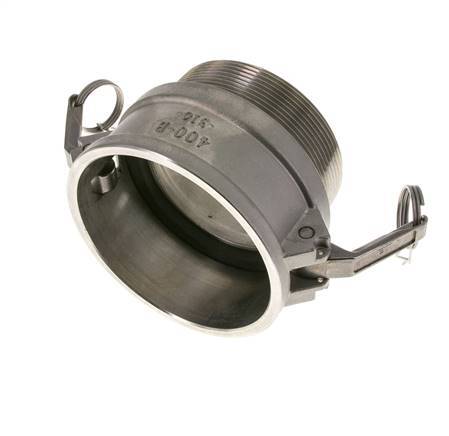 Camlock-Kupplung DN 90 (4'') aus Edelstahl 4'' NPT-Außengewinde Typ B MIL-C-27487