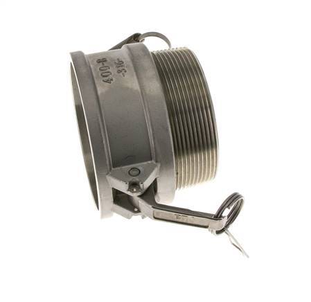 Camlock-Kupplung DN 90 (4'') aus Edelstahl 4'' NPT-Außengewinde Typ B MIL-C-27487