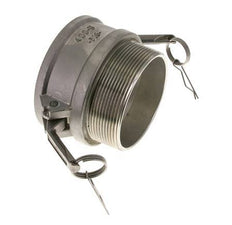 Camlock-Kupplung DN 90 (4'') aus Edelstahl 4'' NPT-Außengewinde Typ B MIL-C-27487