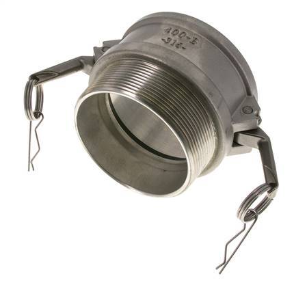 Camlock-Kupplung DN 90 (4'') aus Edelstahl 4'' NPT-Außengewinde Typ B MIL-C-27487