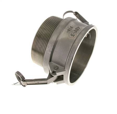 Camlock-Kupplung DN 90 (4'') aus Edelstahl 4'' NPT-Außengewinde Typ B MIL-C-27487