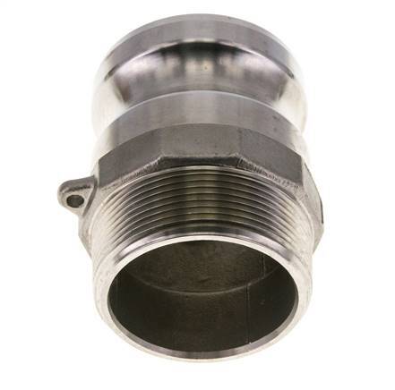 Camlock-Kupplung DN 50 (2'') aus Edelstahl 2'' NPT-Außengewinde Typ F MIL-C-27487