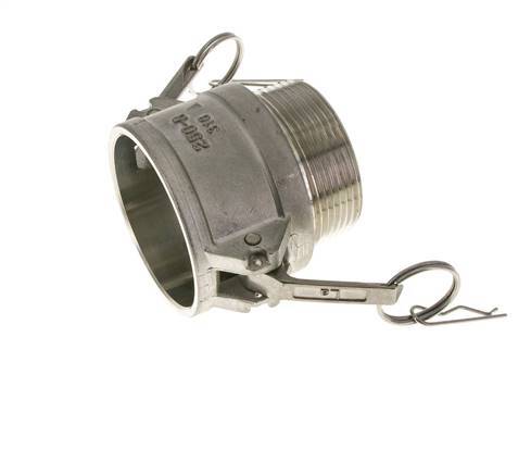 Camlock-Kupplung DN 60 (2 1/2'') aus Edelstahl 2 1/2'' NPT-Außengewinde Typ B MIL-C-27487