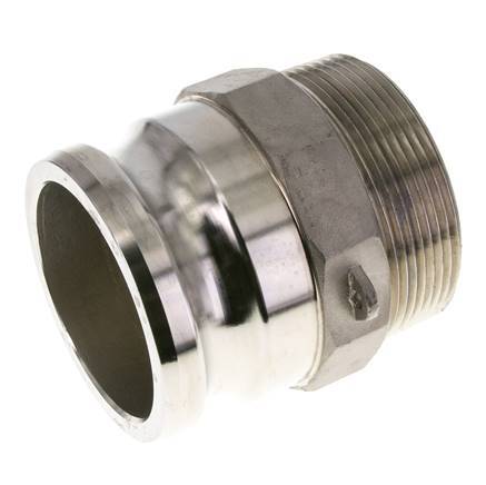 Camlock-Kupplung DN 75 (3'') aus Edelstahl 3'' NPT-Außengewinde Typ F MIL-C-27487