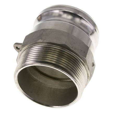 Camlock-Kupplung DN 75 (3'') aus Edelstahl 3'' NPT-Außengewinde Typ F MIL-C-27487