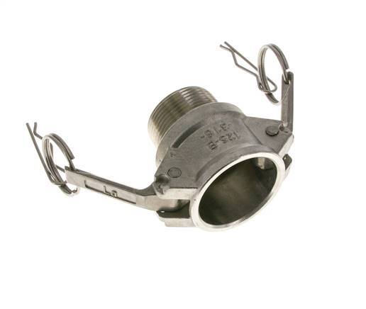 Camlock-Kupplung DN 32 (1 1/4'') aus Edelstahl 1 1/4'' NPT-Außengewinde Typ B MIL-C-27487