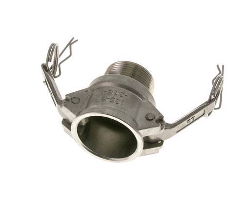 Camlock-Kupplung DN 32 (1 1/4'') aus Edelstahl 1 1/4'' NPT-Außengewinde Typ B MIL-C-27487