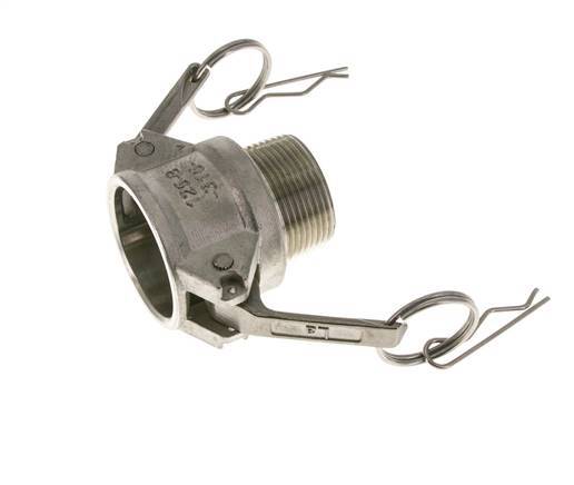Camlock-Kupplung DN 32 (1 1/4'') aus Edelstahl 1 1/4'' NPT-Außengewinde Typ B MIL-C-27487