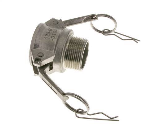 Camlock-Kupplung DN 32 (1 1/4'') aus Edelstahl 1 1/4'' NPT-Außengewinde Typ B MIL-C-27487