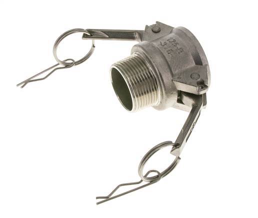 Camlock-Kupplung DN 32 (1 1/4'') aus Edelstahl 1 1/4'' NPT-Außengewinde Typ B MIL-C-27487