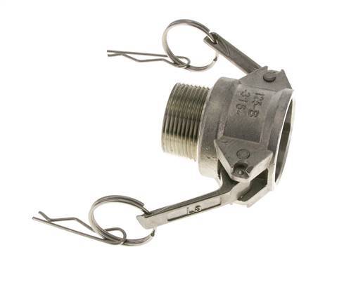 Camlock-Kupplung DN 32 (1 1/4'') aus Edelstahl 1 1/4'' NPT-Außengewinde Typ B MIL-C-27487