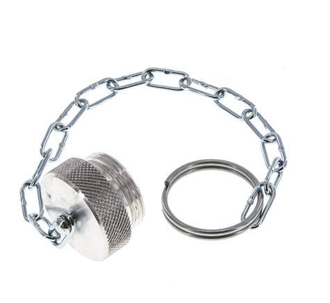 NPT 1/4" Aluminum Dust Protection Cap For Coupling socket with Chain