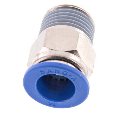 14mm x R1/2'' Steckverschraubung mit Außengewinde Messing/PA 66 NBR