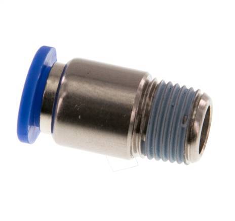 6mm x R1/8'' Push-in Fitting with Male Threads Brass/PA 66 NBR Inner Hexagon [5 Pieces]