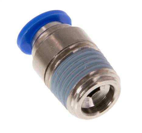 6mm x R1/4'' Push-in Fitting with Male Threads Brass/PA 66 NBR Inner Hexagon [5 Pieces]
