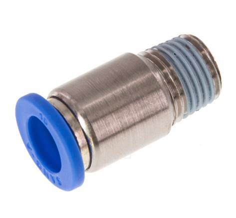 10mm x R1/4'' Push-in Fitting with Male Threads Brass/PA 66 NBR Inner Hexagon [2 Pieces]
