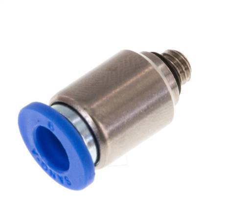 6mm x M 5 Push-in Fitting with Male Threads Brass/PA 66 NBR Inner Hexagon [5 Pieces]