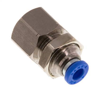 4mm x G1/8'' Push-in Fitting with Female Threads Brass/PA 66 NBR Bulkhead [2 Pieces]