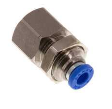 4mm x G1/8'' Push-in Fitting with Female Threads Brass/PA 66 NBR Bulkhead [2 Pieces]