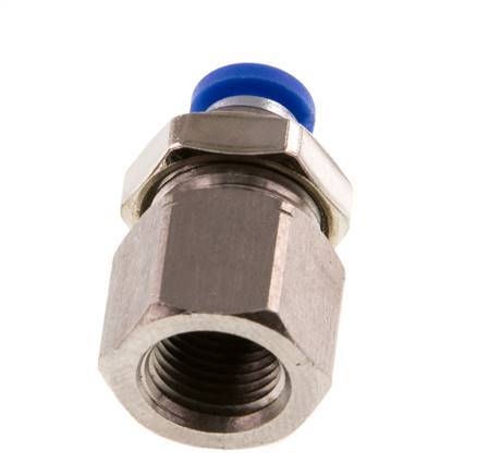4mm x G1/8'' Steckverschraubung mit Innengewinde Messing/PA 66 NBR Bulkhead [2 Stück]
