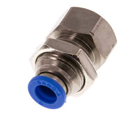 6mm x G1/8'' Steckverschraubung mit Innengewinde Messing/PA 66 NBR Bulkhead [2 Stück]