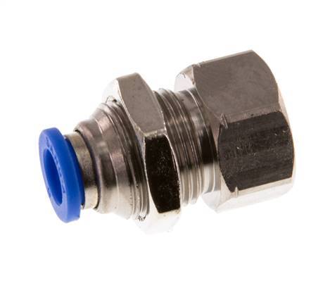6mm x G1/8'' Steckverschraubung mit Innengewinde Messing/PA 66 NBR Bulkhead [2 Stück]