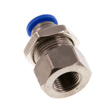 6mm x G1/8'' Steckverschraubung mit Innengewinde Messing/PA 66 NBR Bulkhead [2 Stück]