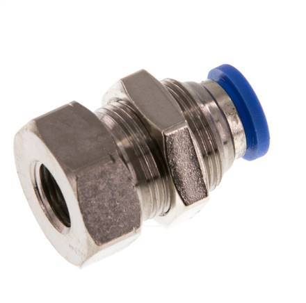 8mm x G1/8'' Steckverschraubung mit Innengewinde Messing/PA 66 NBR Bulkhead [2 Stück]