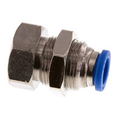 8mm x G1/8'' Steckverschraubung mit Innengewinde Messing/PA 66 NBR Bulkhead [2 Stück]