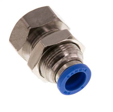 8mm x G1/8'' Steckverschraubung mit Innengewinde Messing/PA 66 NBR Bulkhead [2 Stück]