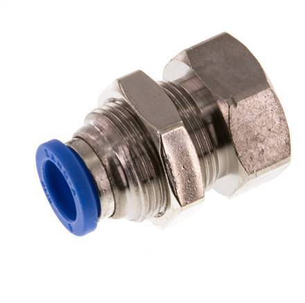 8mm x G1/8'' Steckverschraubung mit Innengewinde Messing/PA 66 NBR Bulkhead [2 Stück]