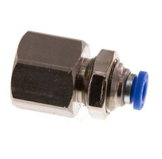4mm x G1/4'' Push-in Fitting with Female Threads Brass/PA 66 NBR Bulkhead [2 Pieces]