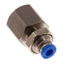 4mm x G1/4'' Push-in Fitting with Female Threads Brass/PA 66 NBR Bulkhead [2 Pieces]