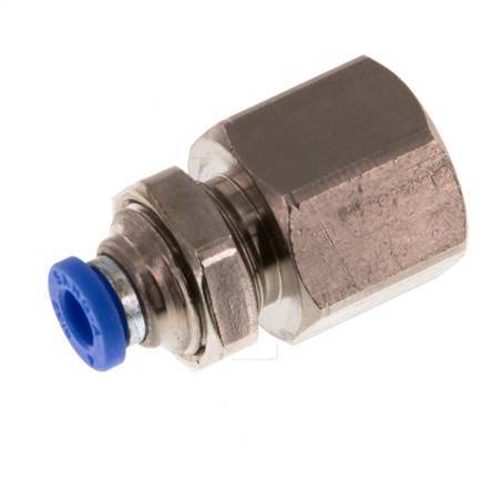 4mm x G1/4'' Steckverschraubung mit Innengewinde Messing/PA 66 NBR Bulkhead [2 Stück]
