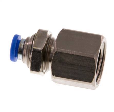 4mm x G1/4'' Steckverschraubung mit Innengewinde Messing/PA 66 NBR Bulkhead [2 Stück]