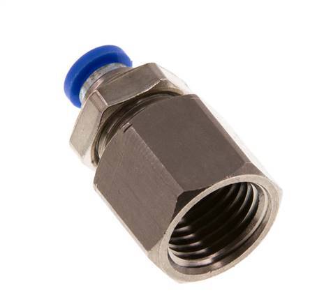 4mm x G1/4'' Steckverschraubung mit Innengewinde Messing/PA 66 NBR Bulkhead [2 Stück]