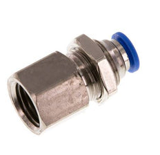 6mm x G1/4'' Push-in Fitting with Female Threads Brass/PA 66 NBR Bulkhead [2 Pieces]