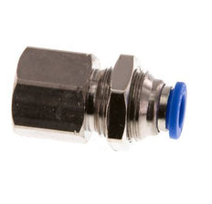 6mm x G1/4'' Push-in Fitting with Female Threads Brass/PA 66 NBR Bulkhead [2 Pieces]